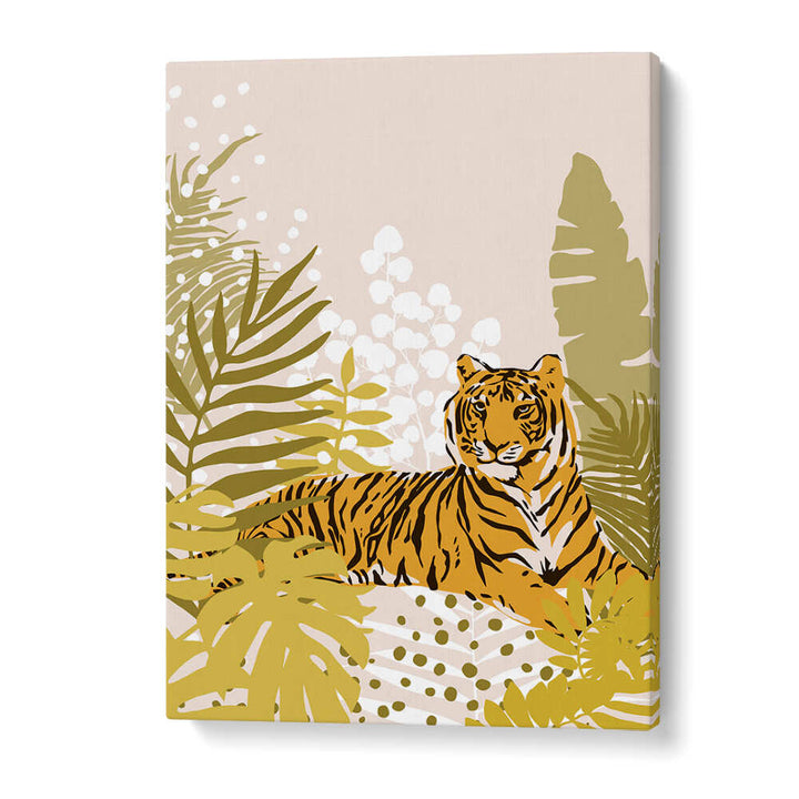 TIGER LAYING DOWN , ANIMAL PAINTINGS