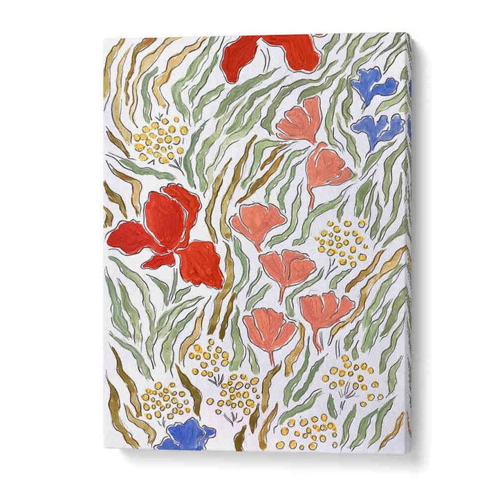 WIND IN THE MEADOW , FLORAL FLOWER PAINTINGS