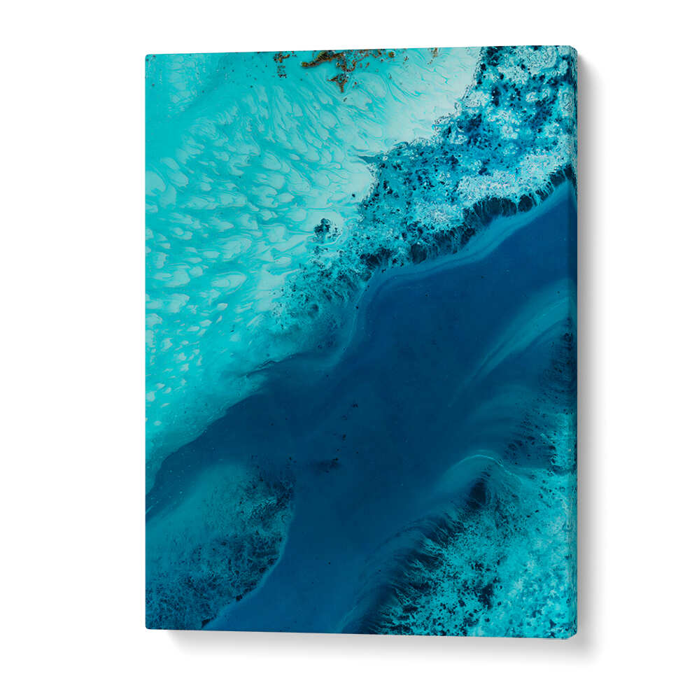 SALT WATER PASSAGE II, ABSTRACT PAINTINGS features vibrant blues and textures, perfect for enhancing your decor.