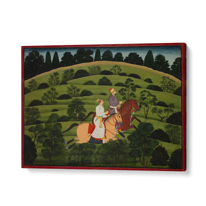 RIDERS THROUGH THE VERDANT HILLS , INDIAN ART PAINTINGS