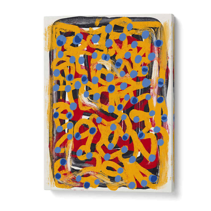 YELLOW DOTTED BLUE, ABSTRACT PAINTINGS