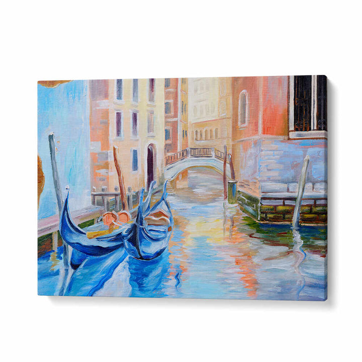 CANALSIDE MEMORIES II , VINTAGE EUROPEAN PAINTINGS