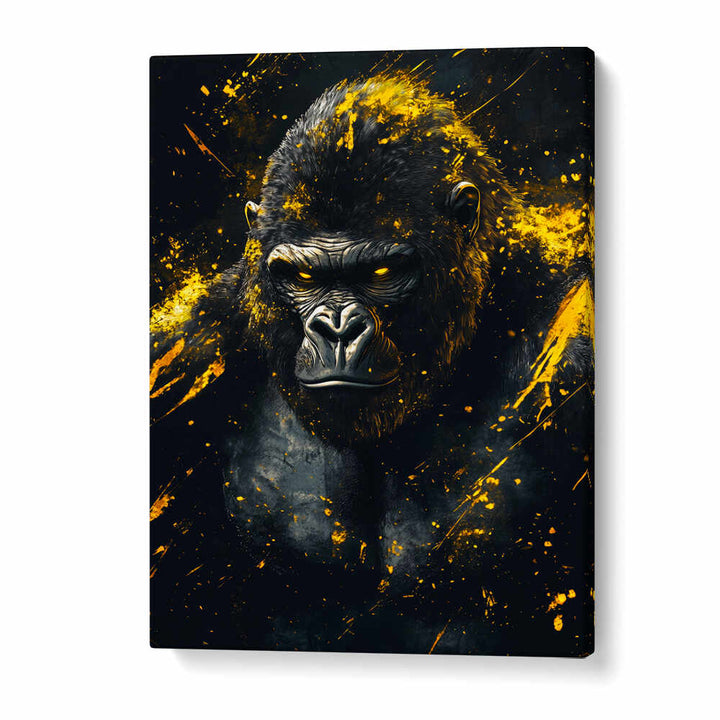 GOLD AND BLACK GORILLA , WILD LIFE & ANIMAL PAINTINGS