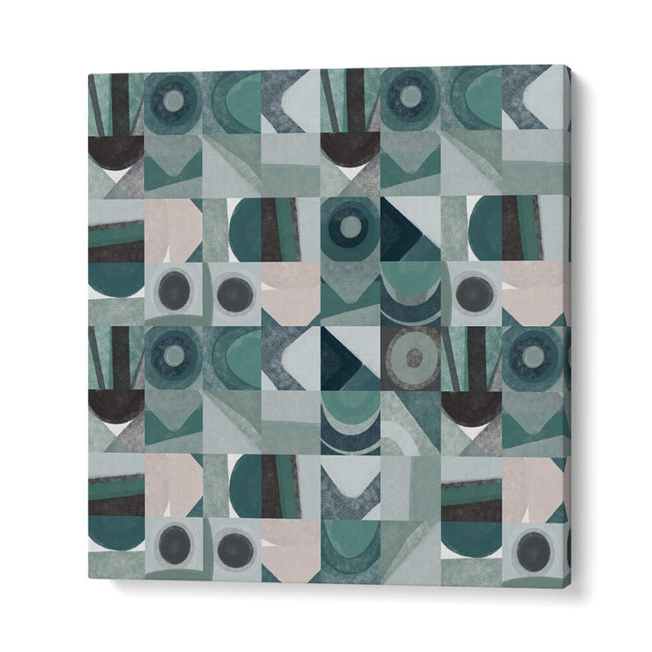 MID CENTURY GRID PATTERN FOUR , ABSTRACT PAINTINGS