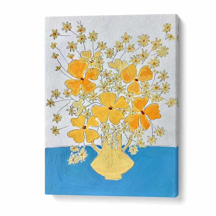 YELLOW , FLORAL FLOWER PAINTINGS