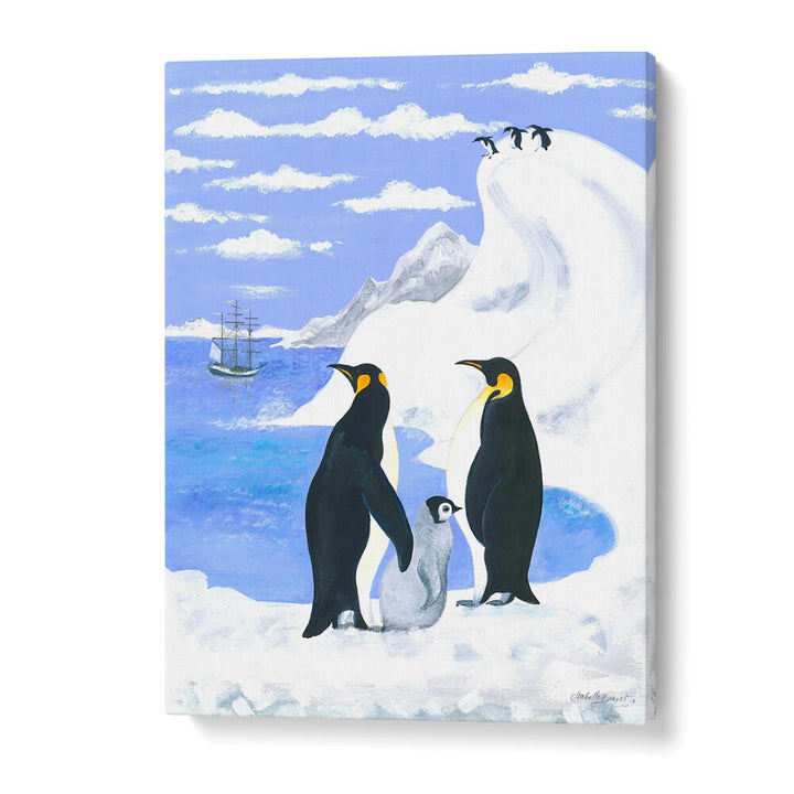PENGUINS AND FAMILY , ANIMAL PAINTINGS