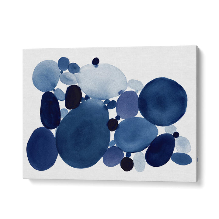 Transform your space with BLUE WATERCOLOR STONES II, ABSTRACT PAINTINGS showcasing rich blues and serene textures.