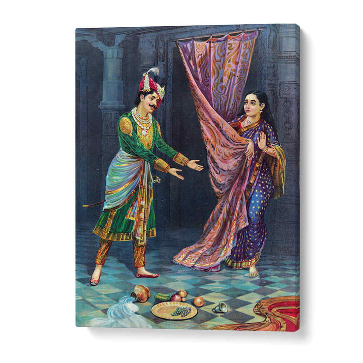 KEECHAKA AND SAIRANDHRI , INDIAN ART PAINTINGS