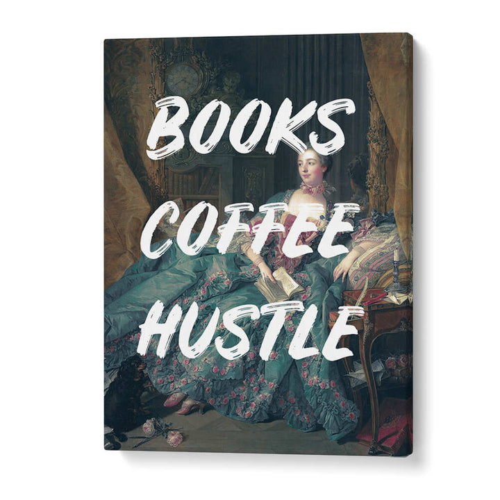 BOOKS COFFEE WHITE , ALTERED ART PRINTS