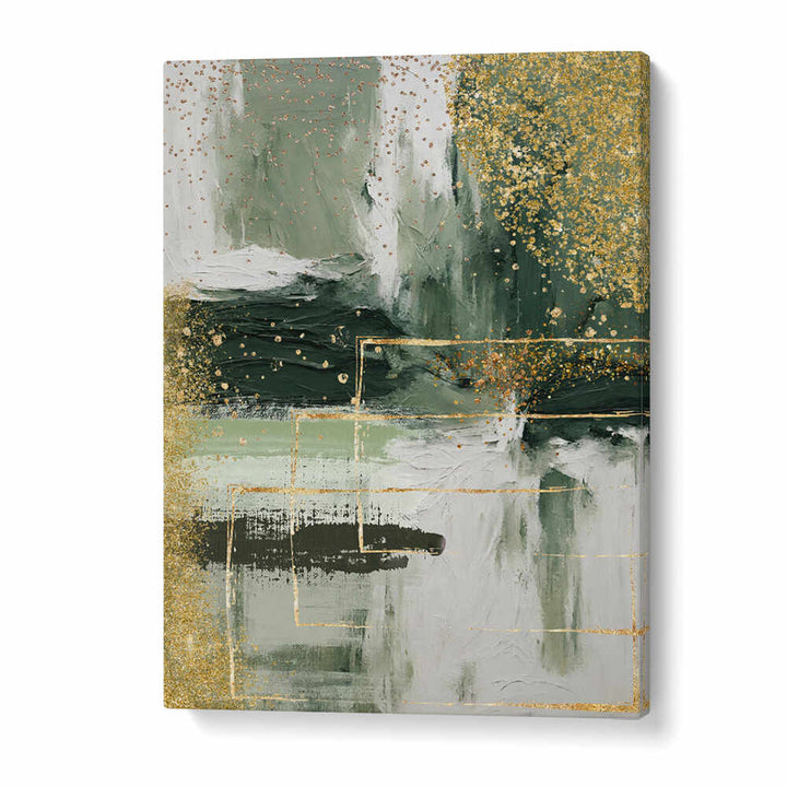GREEN AND GOLD MOMENT , ABSTRACT PAINTINGS