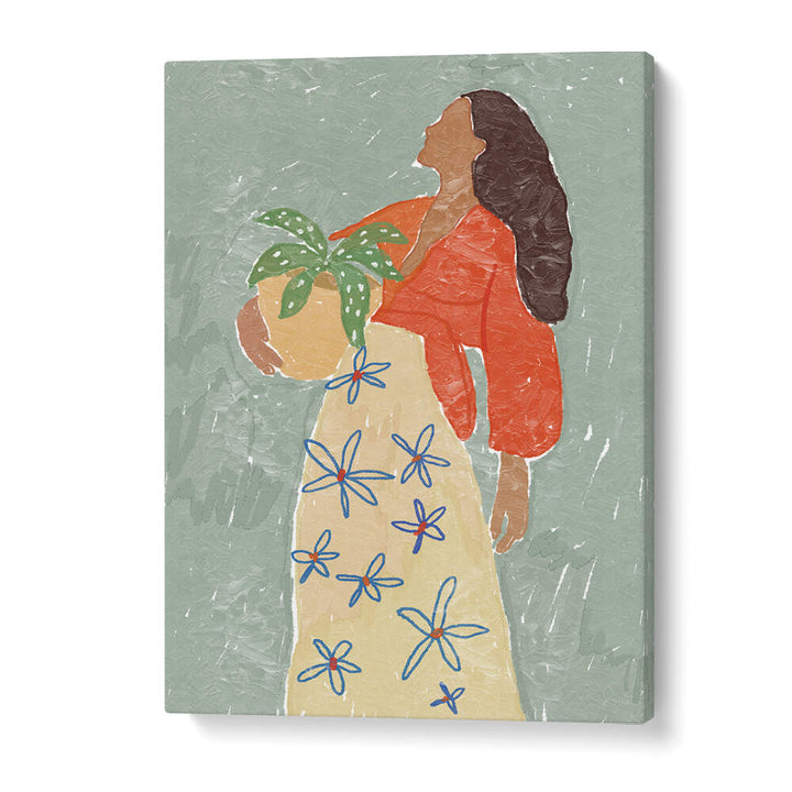 GIRL IN FLORAL SKIRT , PORTRAITS & FIGURATIVE ILLUSTRATIONS