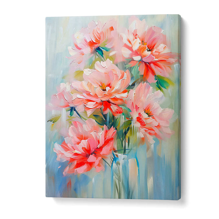 EVERGREEN GREEN PAINTERLY FLORALS V ,FLORAL FLOWER PAINTINGS