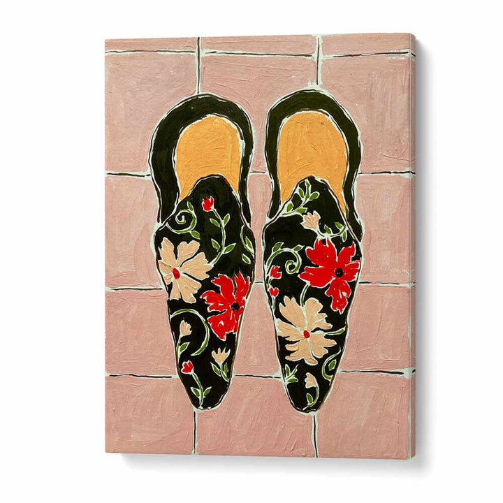BLACK SHOES ON PINK TILES , FASHION POSTERS