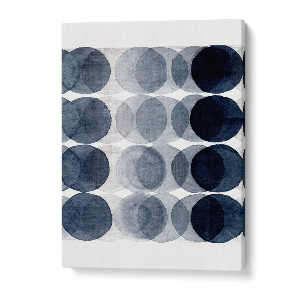 Vibrant circles in shades of blue create depth in OVERLAPPING II, ABSTRACT PAINTINGS, enhancing any modern space.