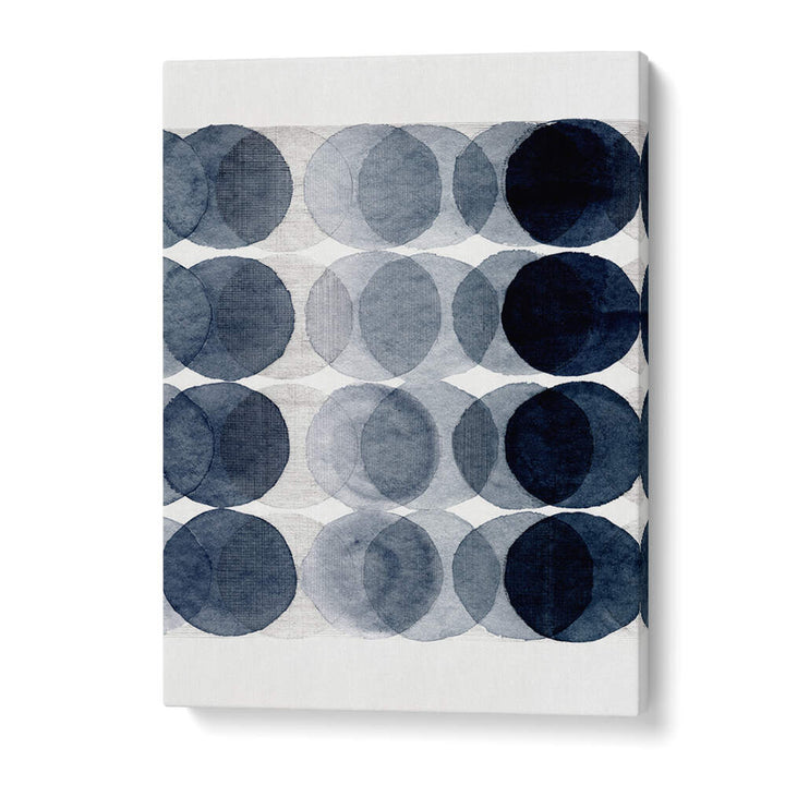 Vibrant circles in shades of blue create depth in OVERLAPPING II, ABSTRACT PAINTINGS, enhancing any modern space.