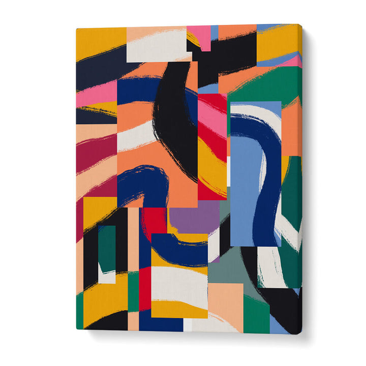 SHAPES WITH DYNAMIC BRUSHSTROKES , ABSTRACT PAINTINGS