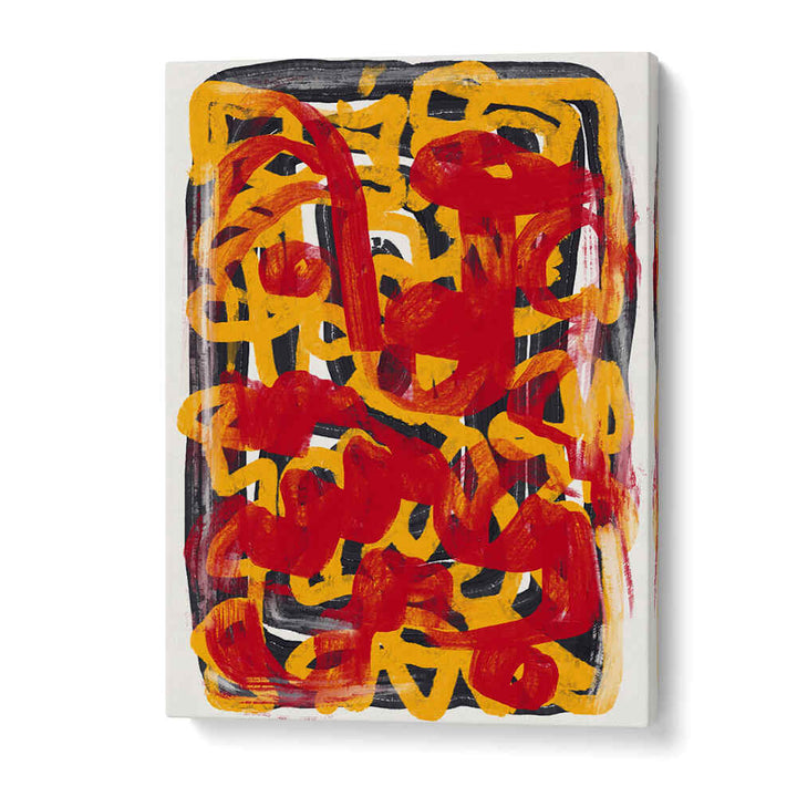 YELLOW DOTTED RED , ABSTRACT PAINTINGS