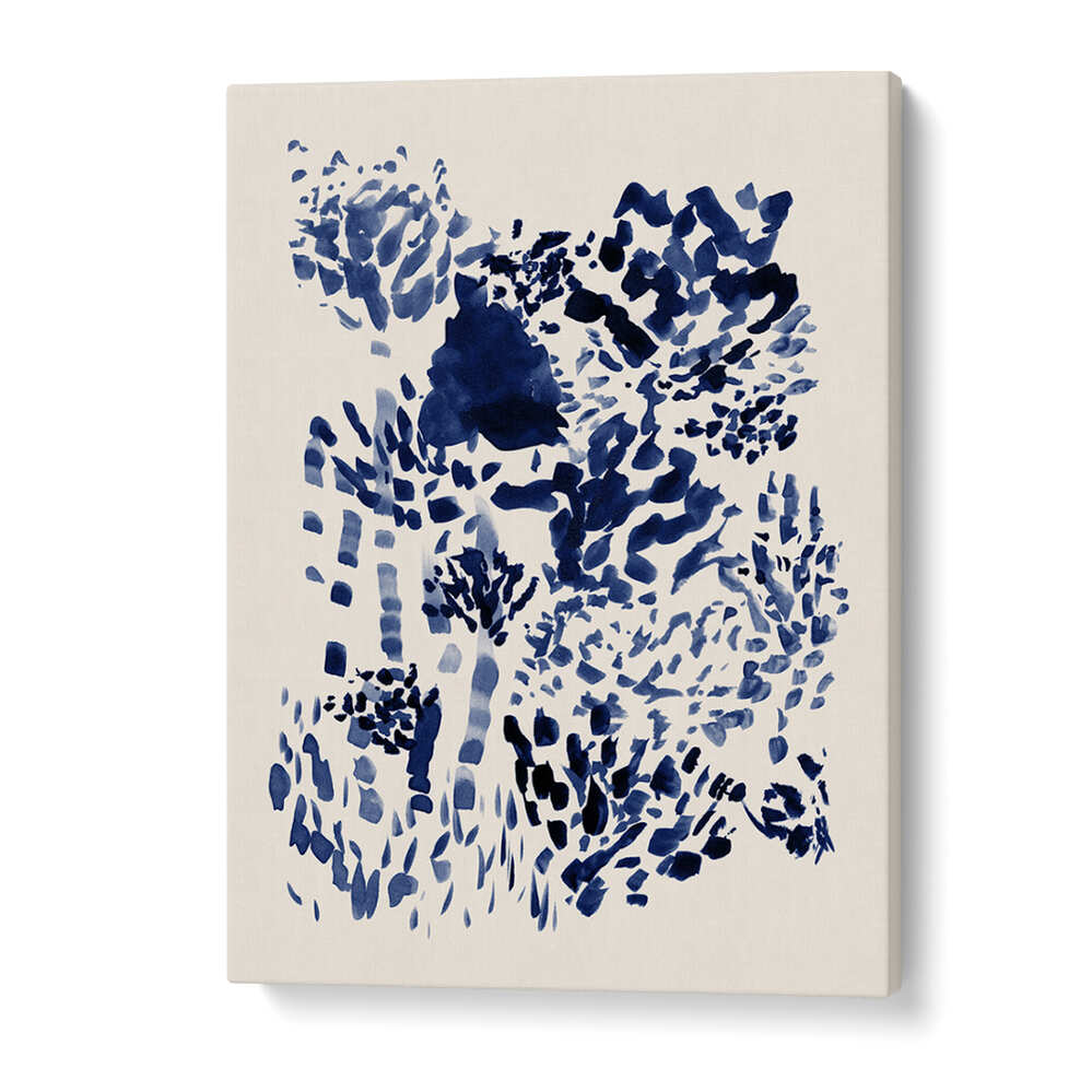 Stunning NAVY BLUE FREE FLOWING GARDEN, ABSTRACT PAINTINGS showcasing deep hues and fluid brush strokes for elegant decor.
