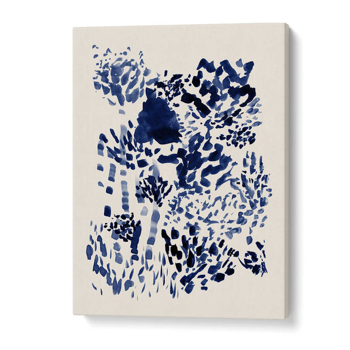Stunning NAVY BLUE FREE FLOWING GARDEN, ABSTRACT PAINTINGS showcasing deep hues and fluid brush strokes for elegant decor.