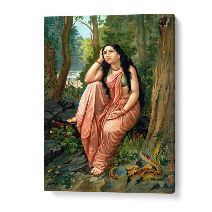 DAMAYANTI VANAVASA , INDIAN ART PAINTINGS