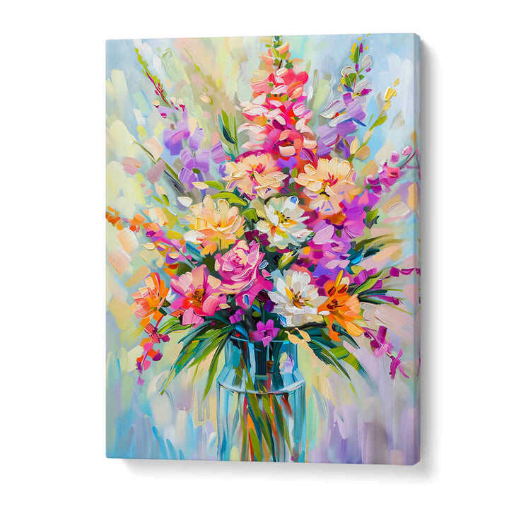 EVERGREEN GREEN PAINTERLY FLORALS I ,FLORAL FLOWER PAINTINGS