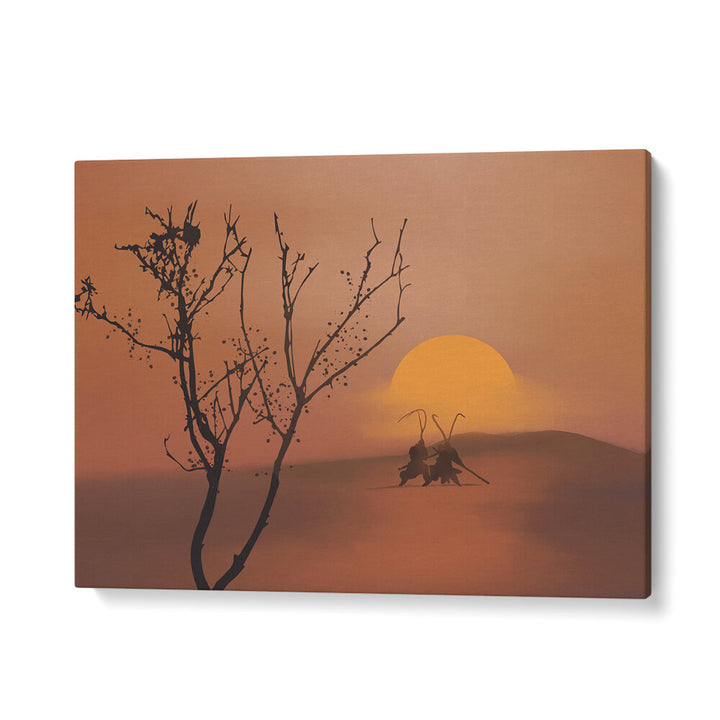 SUNSET OVER A VIVID , LANDSCAPE PAINTINGS