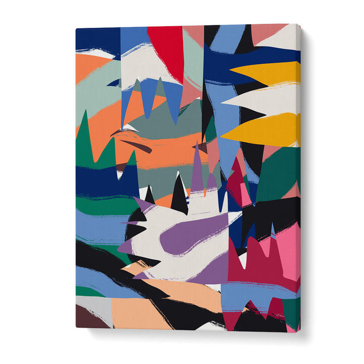 GEOMETRICAL CUT OUT WITH RIBBONS , ABSTRACT PAINTINGS