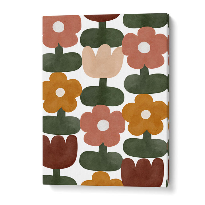 RETRO FLORAL GRID , KIDS ROOM PAINTINGS