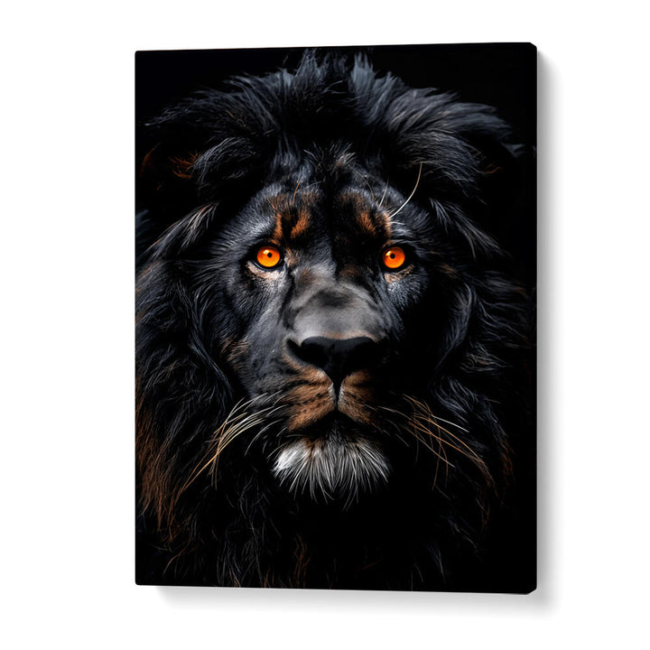 LION BLACK WATERCOLOR ANIMAL ART , WILD LIFE & ANIMAL PAINTINGS