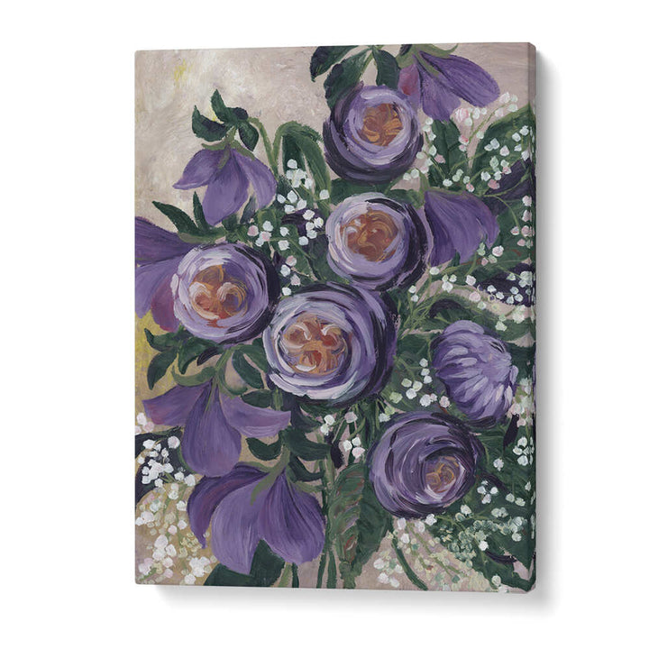AALIYAH PAINTERLY ENGLISH ROSES , FLORAL FLOWER PAINTINGS