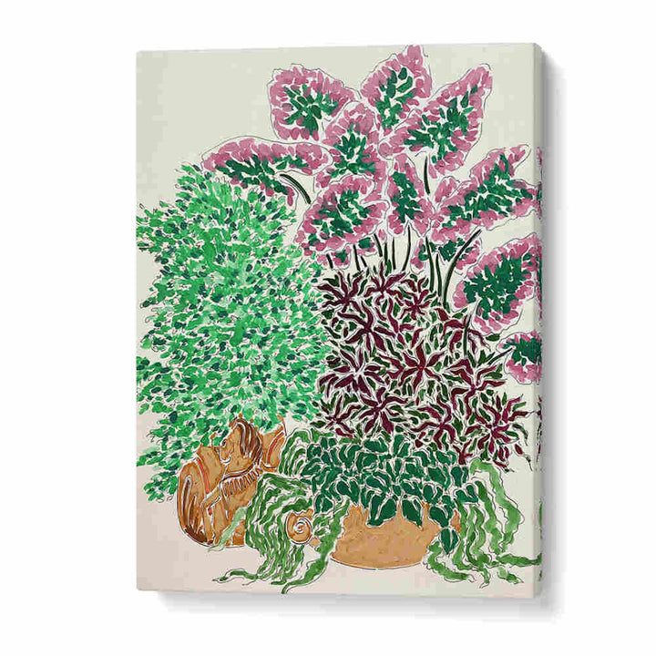 MONSOON FRONTYARD , FLORAL FLOWER PAINTINGS