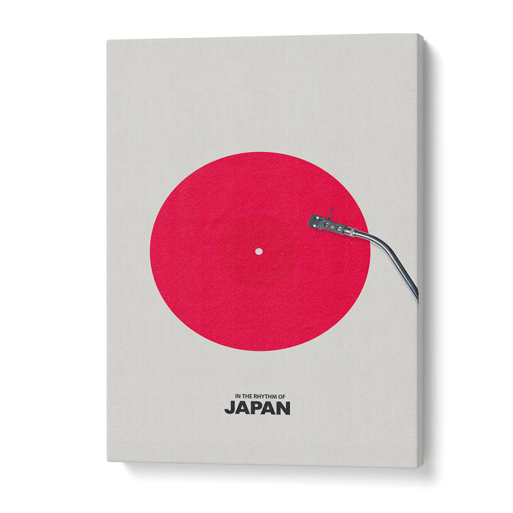 Stylish JAPAN RHYTHM, JAPANESE PAINTINGS canvas featuring a vibrant red design, perfect for modern decor.