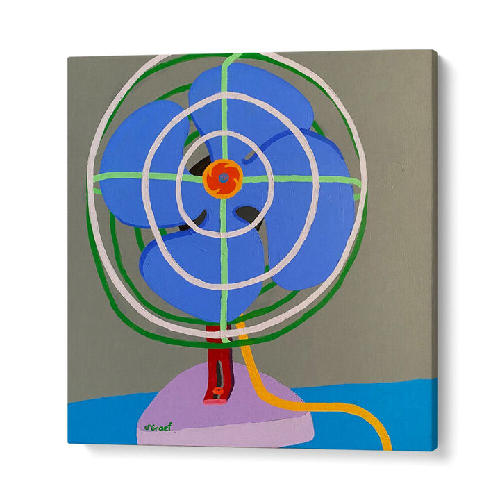 vintage fan vintage paintings  in Gallery Wrap