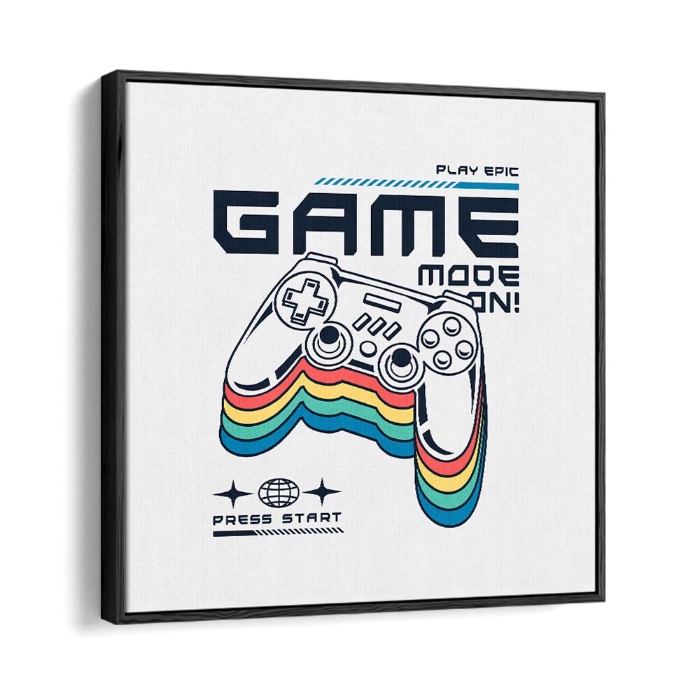 Game Mode - On Gaming Art Artwork in Black Floater Frame