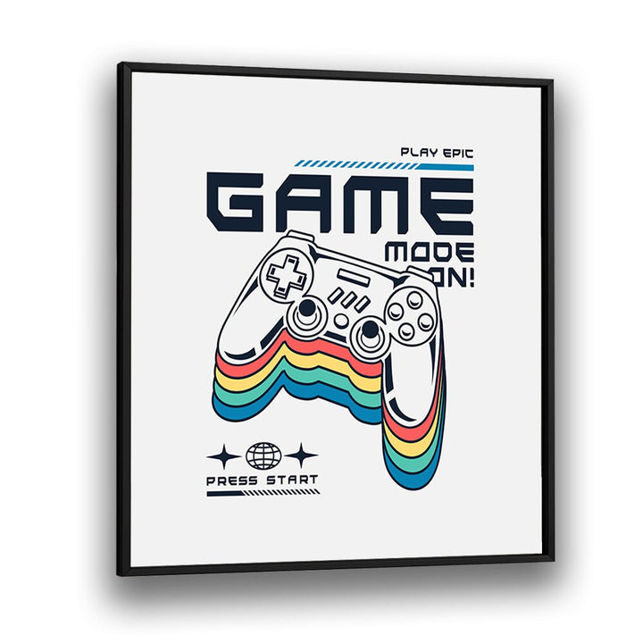 Game Mode - On Gaming Art Artwork in Black Plain Frame