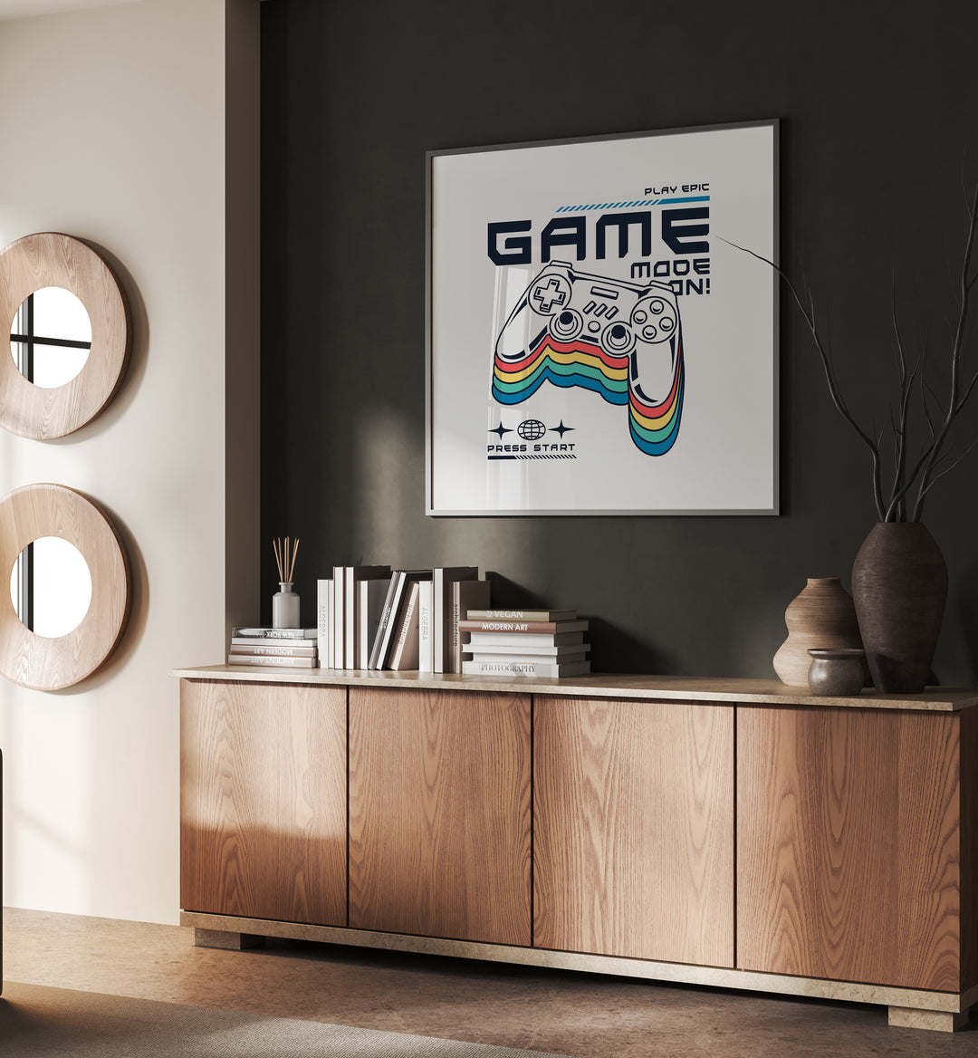 Game Mode - On Gaming Art Artwork Placed on a wall In A Living Room 