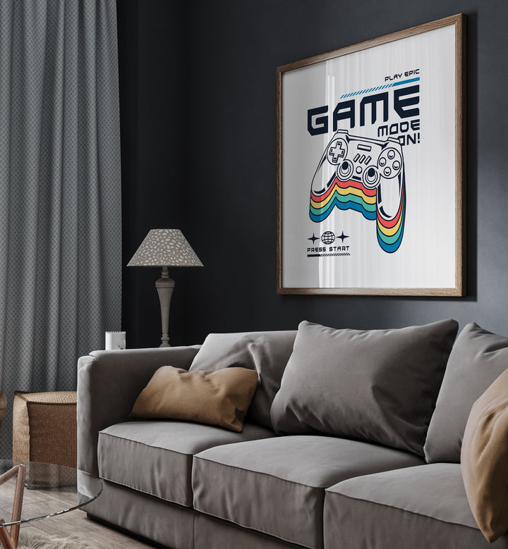 Game Mode - On Gaming Art Artwork Placed on a wall In A Living Room 