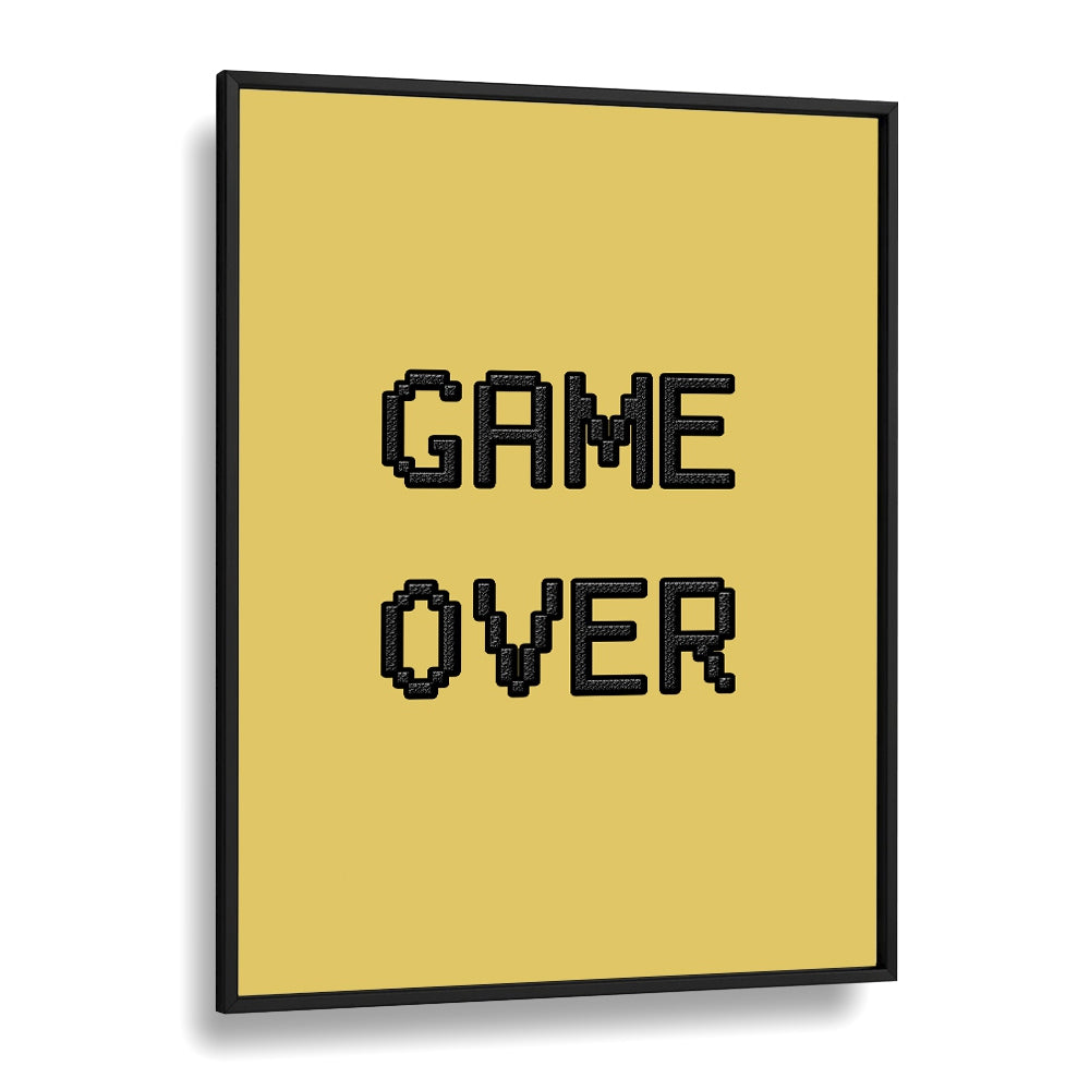 Game Over Gaming Art Artwork in Black Plain Frame