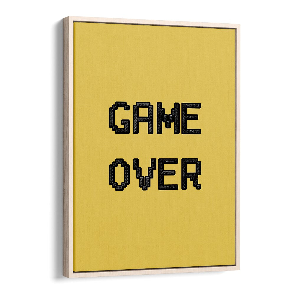 Game Over Gaming Art Artwork in Oak Wood Floater Frame