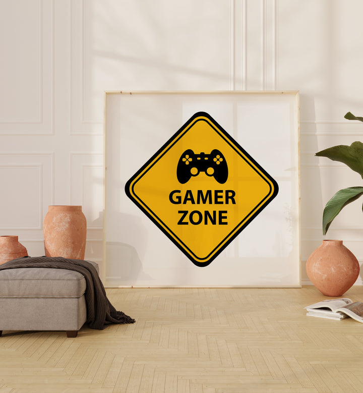 Gamer Zone Gaming Art Artwork Placed Near Wall