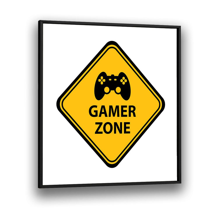 Gamer Zone Gaming Art Artwork in Black Plain Frame