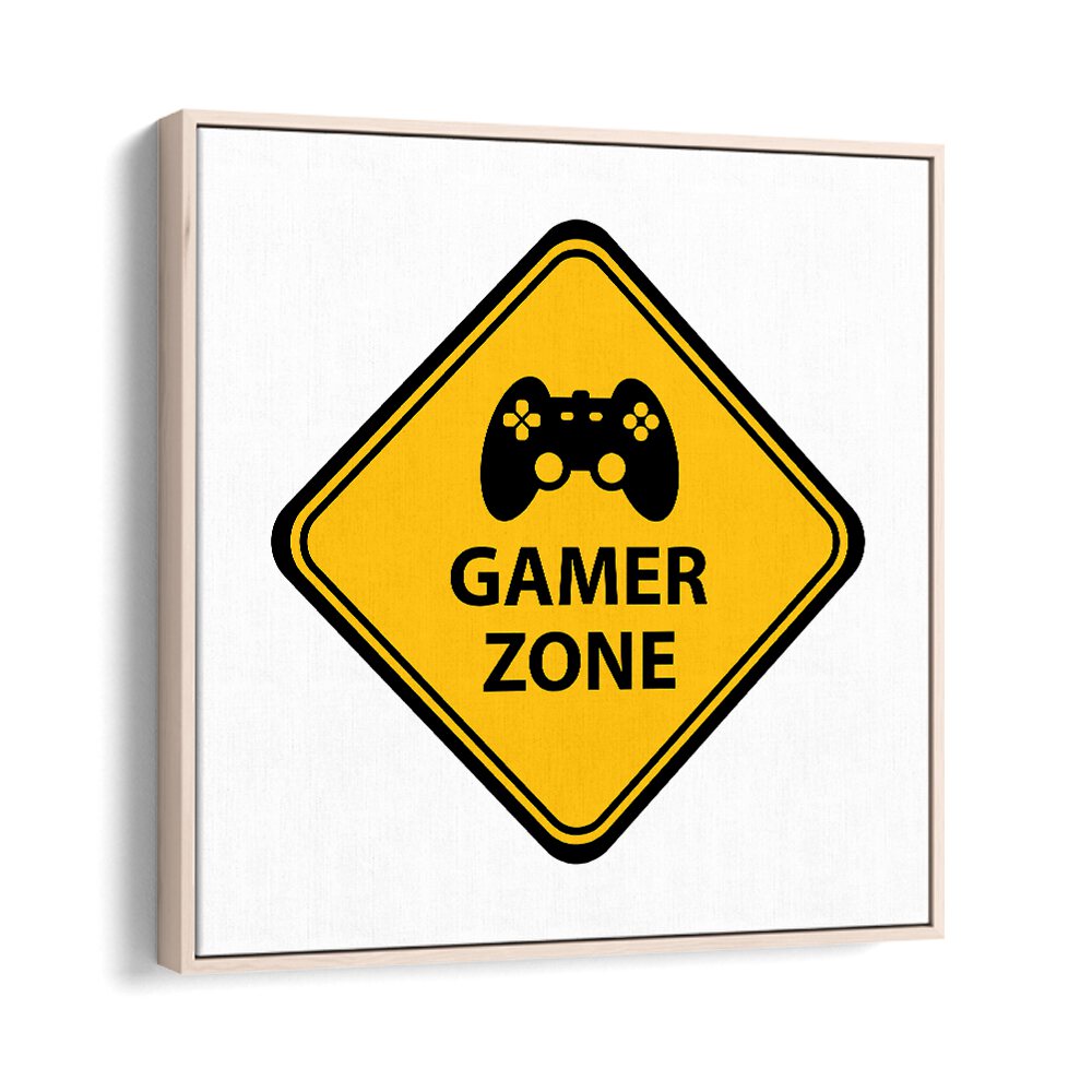 Gamer Zone Gaming Art Artwork in Oak Wood Floater Frame