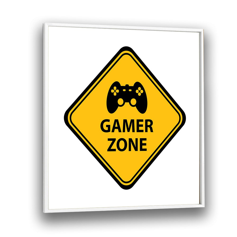 Gamer Zone Gaming art  Artwork in White Plain Frame