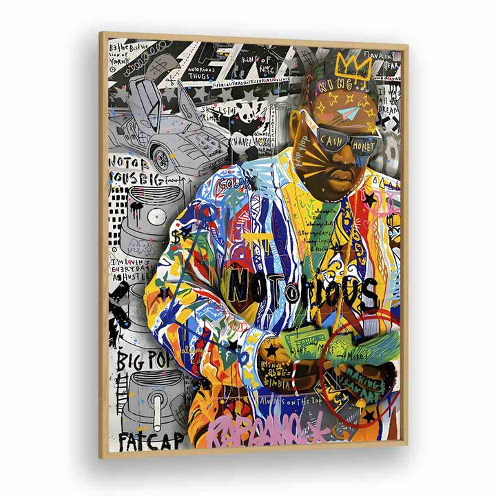 Gangs X Pop Pop Art Artwork in Oak Wood Plain Frame