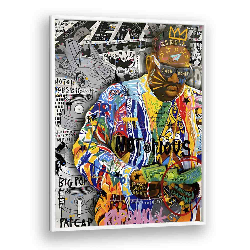 Gangs X Pop Pop Art Artwork in White Plain Frame