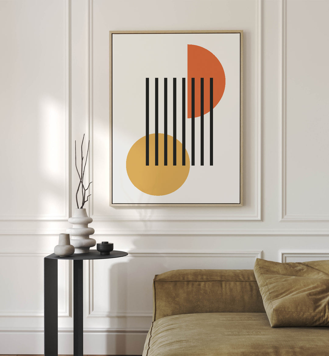 Geo Black Lines I Geometric Art Artwork Placed on a wall In A Living Room 