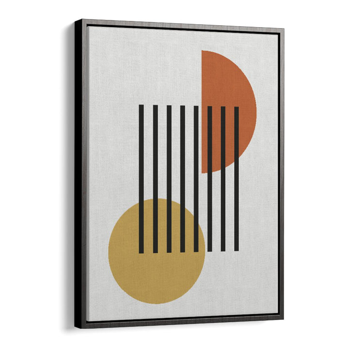 Geo Black Lines I Geometric Art Artwork in Black Floater Frame