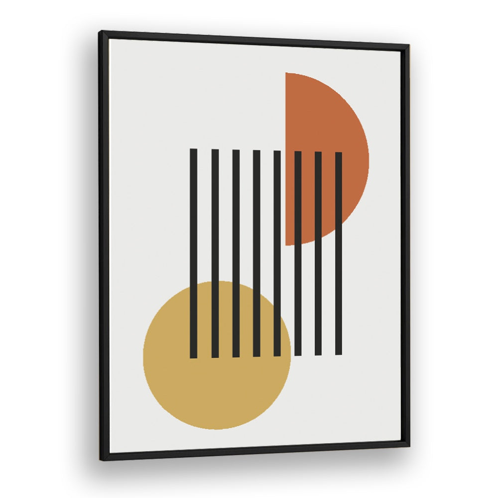 Geo Black Lines I Geometric art Artwork in Black Plain Frame