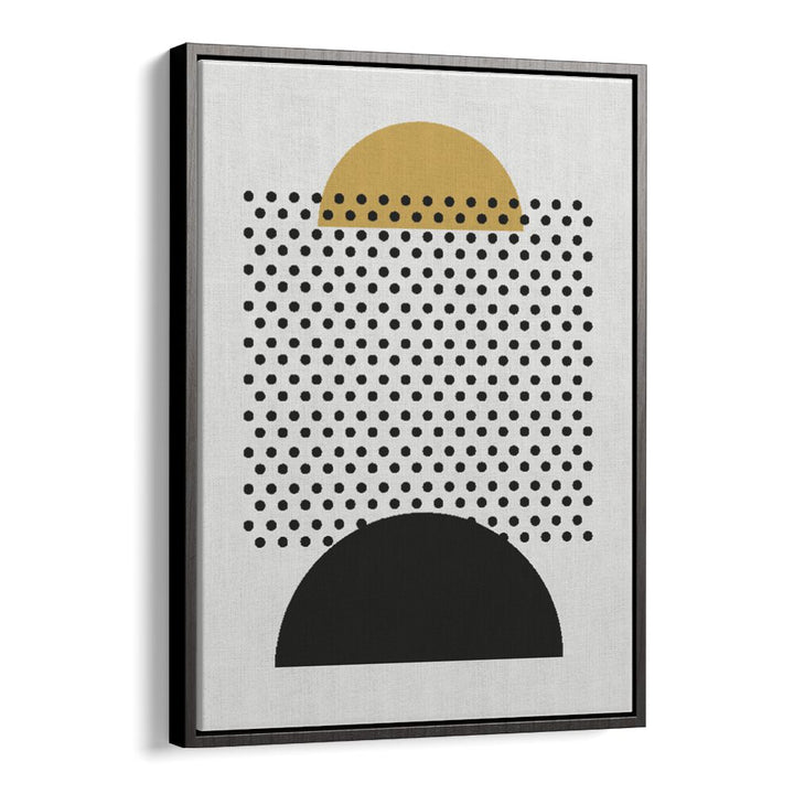 Geo Black Lines II Geometric Art Artwork in Black Floater Frame