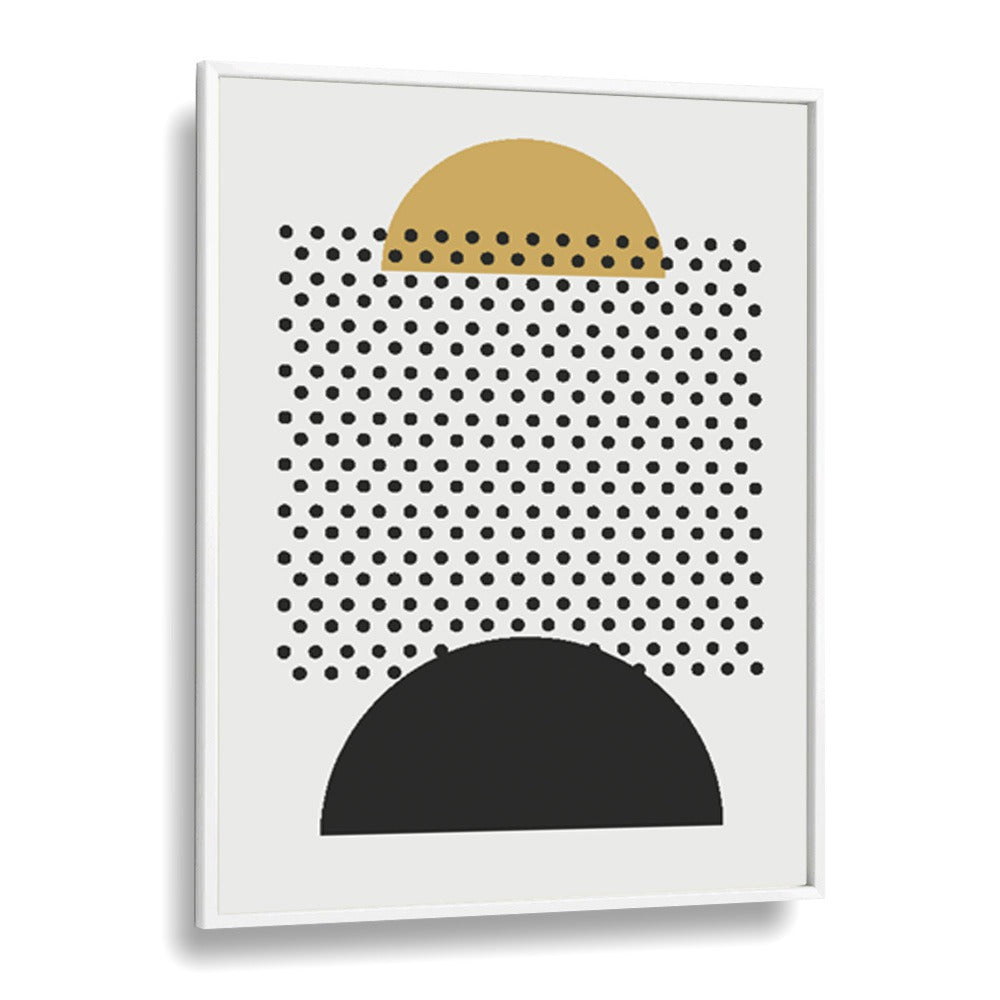 Geo Black Lines II Geometric art Artwork in White Plain Frame